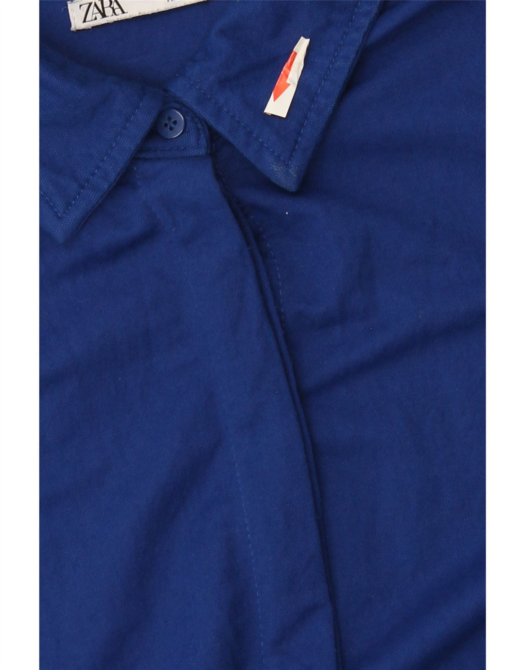 Zara Vestido Camisero Mujer UK 44 Azul Medio