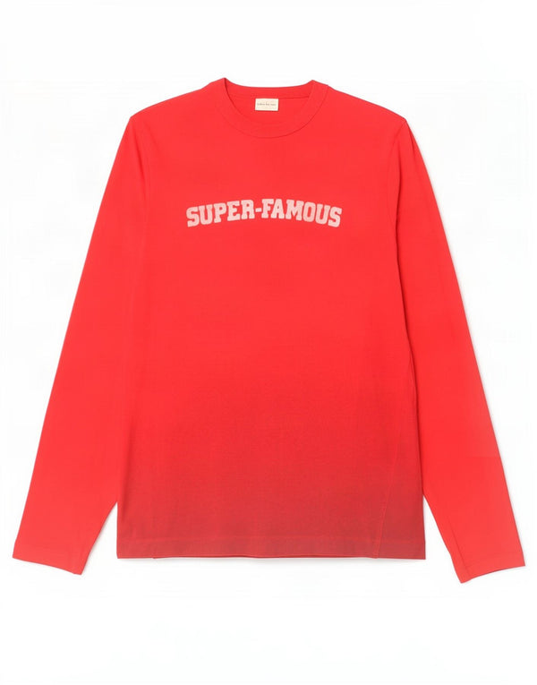 Calvin Klein Jeans Hombre Gráfico Top Manga Larga Algodón Rojo Medio