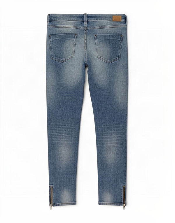 Zara Vaqueros pitillo para mujer EU 38 Small W28 L28 Algodón azul