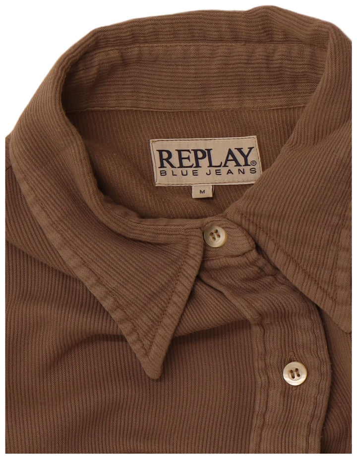 REPLAY Camisa de mujer UK 42 Marrón medio