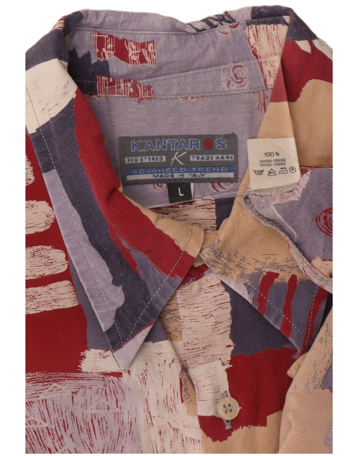 Kantaros Camisa Con Estampado Abstracto Grande De Viscosa Multicolor |