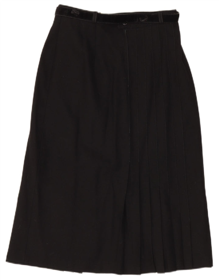 Vintage Mujer A-Line Falda W28 Medio Negro