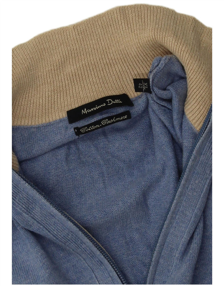 Massimo Dutti Jersey Hombre con Cremallera y Cuello XL Algodón Azul