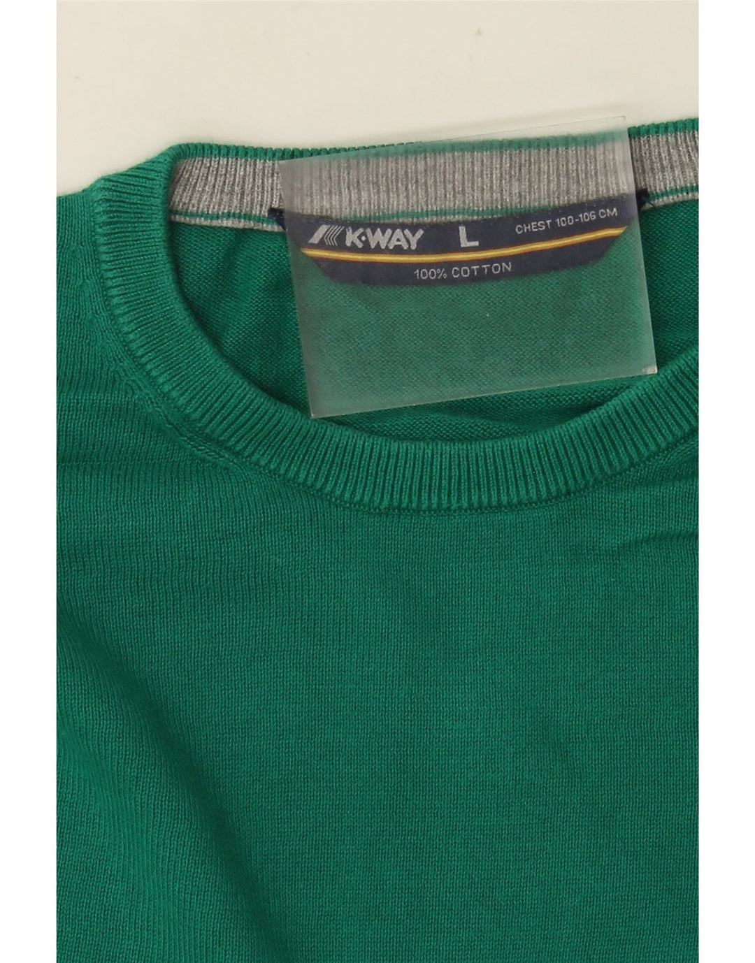K-Way - Jersey de cuello redondo para hombre, talla grande, algodón verde