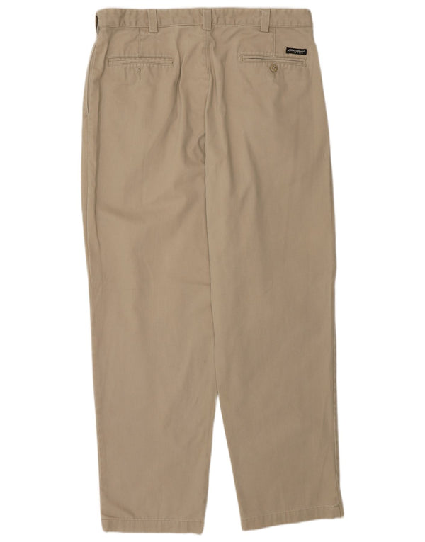 Eddie Bauer Pantalón chino de ajuste relajado para hombre W38 L32 Algodón beige