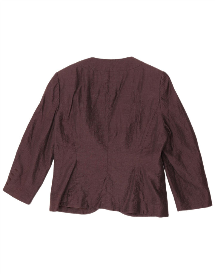 Fenn Wright Manson Chaqueta Blazer de Manga 3/4 para Mujer UK 46 Grande Púrpura