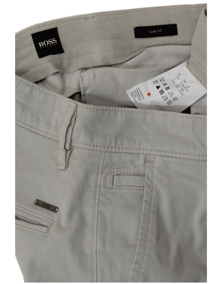 Pantalones chinos de corte slim para mujer HUGO BOSS W32 L29 Algodón gris