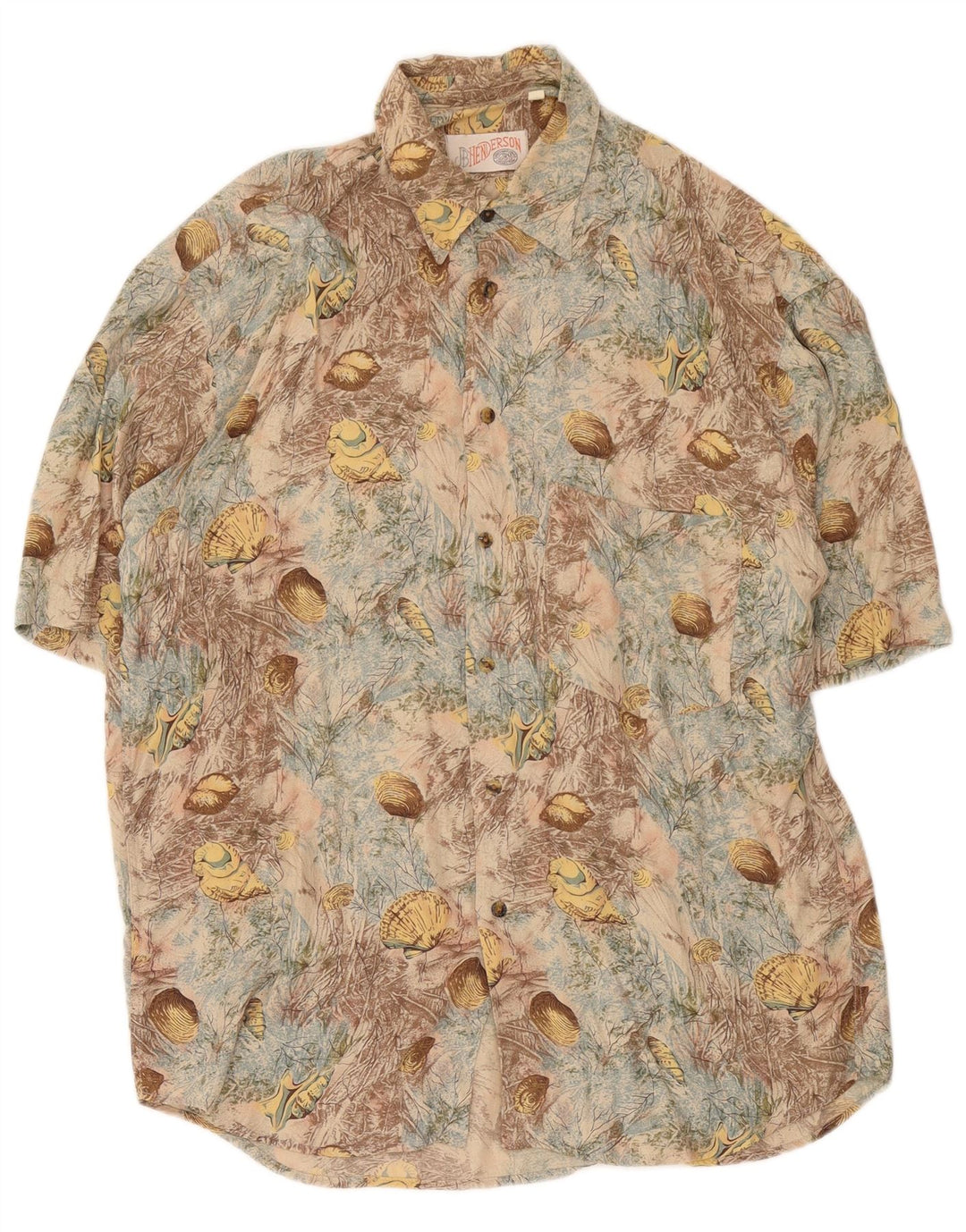 Vintage hombres gráfico manga corta camisa mediana mariposa multicolor