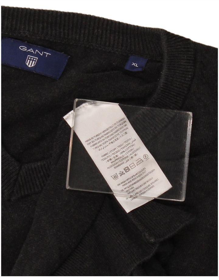 GANT Jersey con cuello en V para mujer XL Gris Algodón