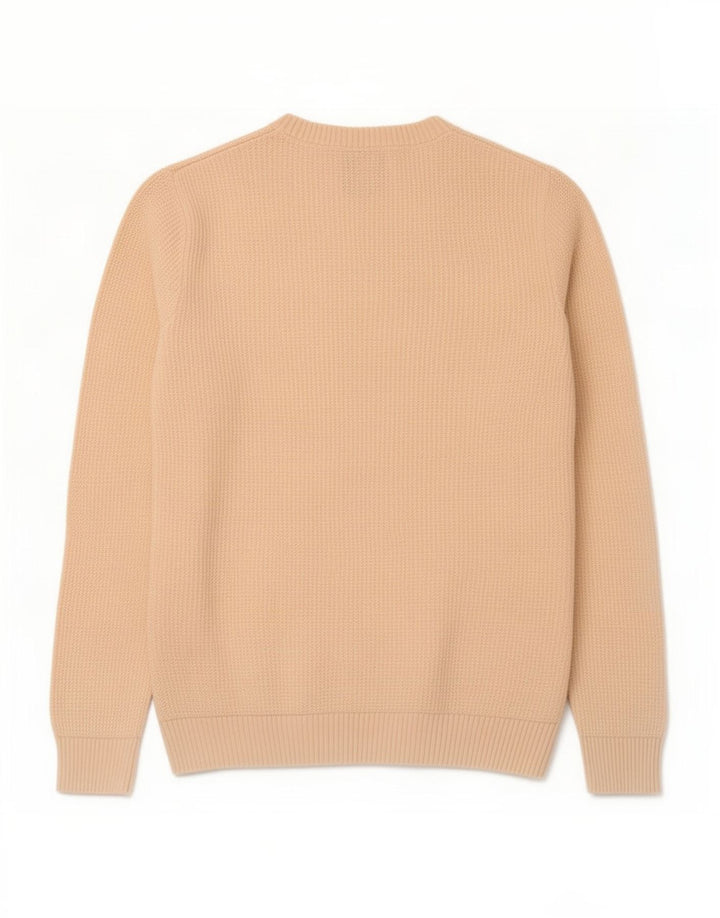 Zara Hombre Jersey Cuello Redondo Jersey Algodón Beige Medio