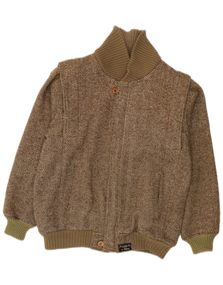 Radici Chaqueta bomber de punto para hombre IT 50 Large Khaki Herringbone