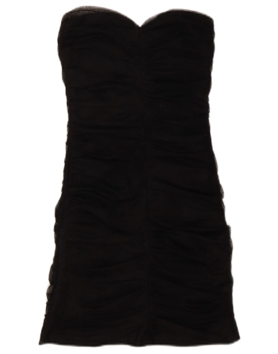ZARA Vestido ajustado sin tirantes para mujer UK 8 Small Negro