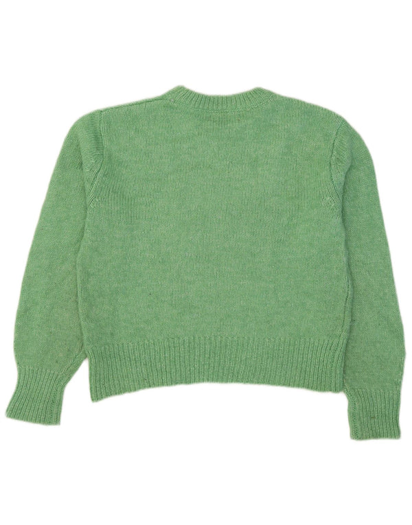 Marks & Spencer Suéter Corto con Cuello Redondo para Mujer UK 10 Small Green