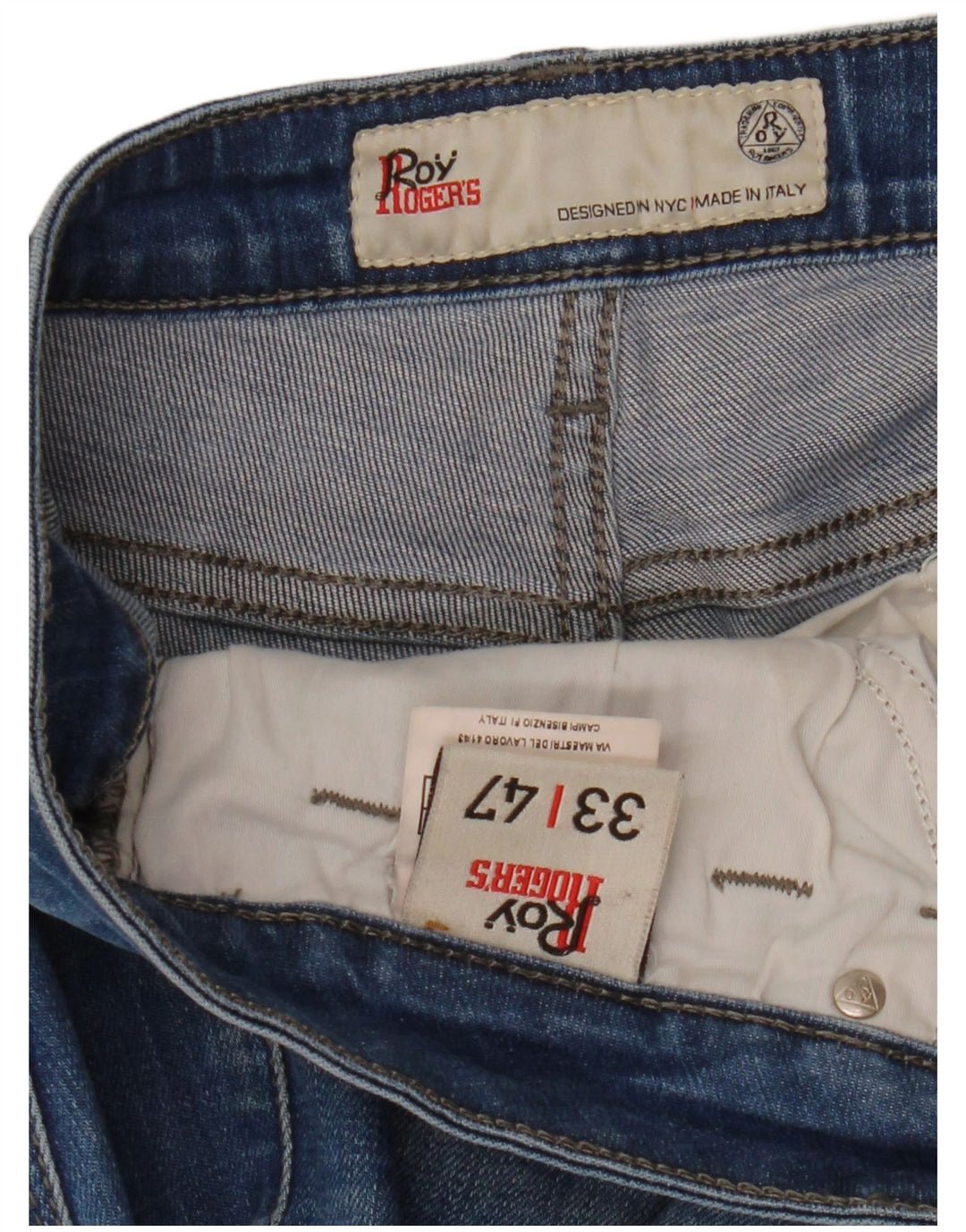 Roy Rogers - Vaqueros ajustados para mujer IT 47 grande W33 L32 algodón azul