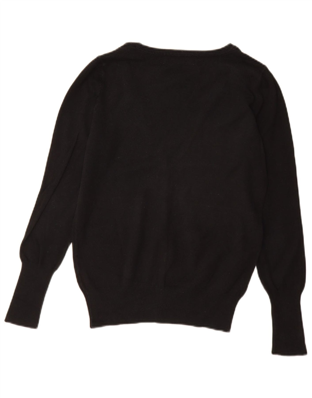 Zara Mujer Cárdigan Suéter UK 12 Mediano Negro Algodón