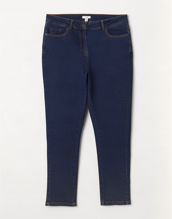 M&Co Vaqueros ajustados para mujer UK 12 Medium W30 L28 Azul marino Algodón
