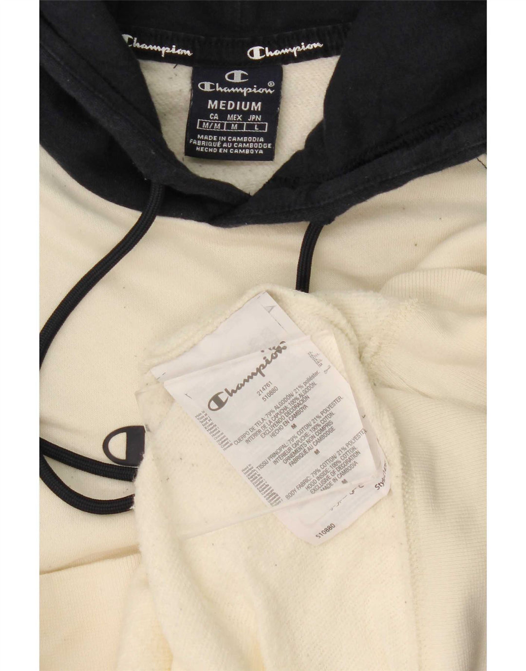 Champion Sudadera Con Capucha Jumper Medium Blanco Colorblock Algodón