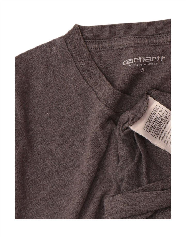Carhartt Hombre Camiseta Gráfica Top Pequeño Algodón Gris