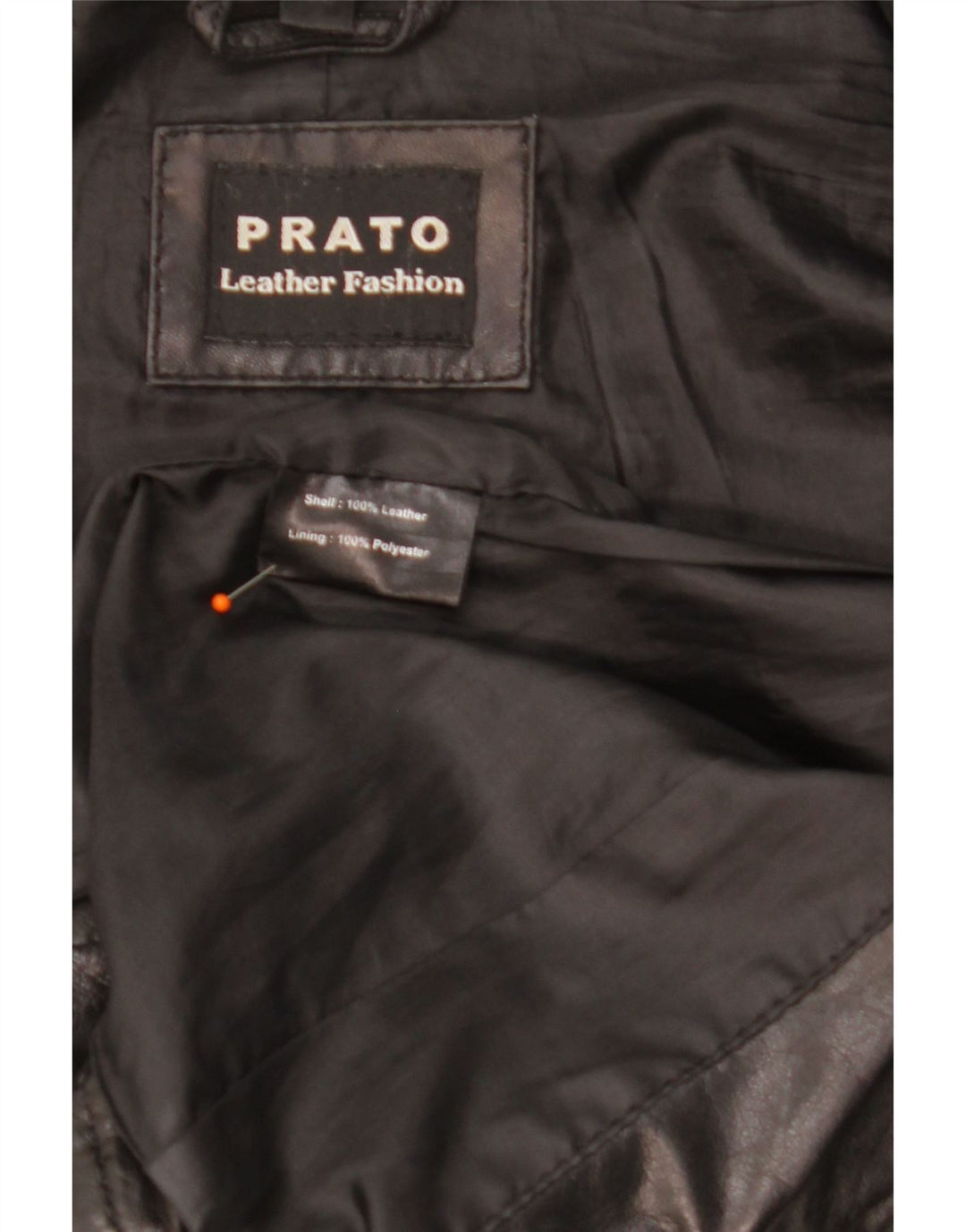 PRATO Womens Leather Jacket UK 12 Medium Black Leather Vintage Prato and Second-Hand Prato from Messina Hembry 