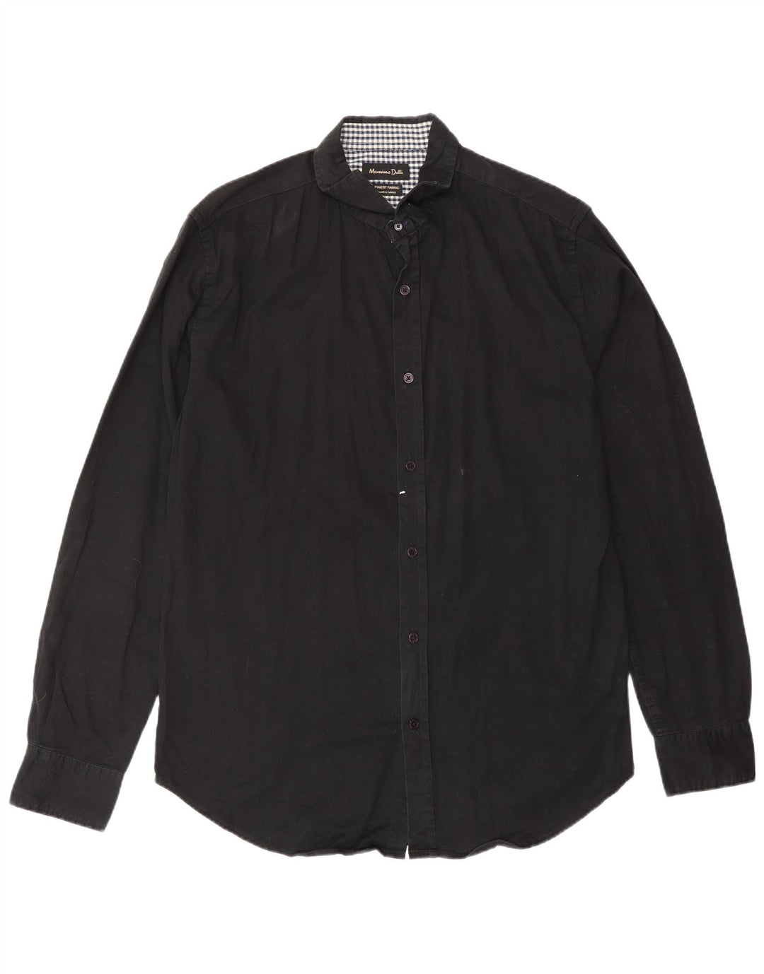 MASSIMO DUTTI Camisa para hombre EU 40 Medium Negro Colorblock Algodón