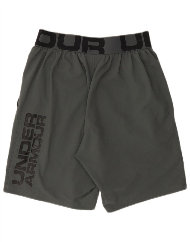 Under Armour Pantalones cortos deportivos con estampado ajustado para hombre, talla pequeña, gris