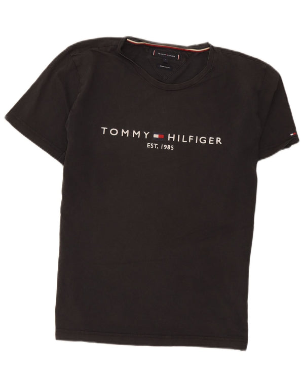 TOMMY HILFIGER Camiseta gráfica para hombre Top grande de algodón gris