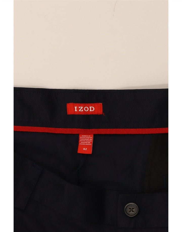 IZOD Mens Pegged Chino Shorts W42 2XL Navy Blue Polyester Vintage Izod and Second-Hand Izod from Messina Hembry 