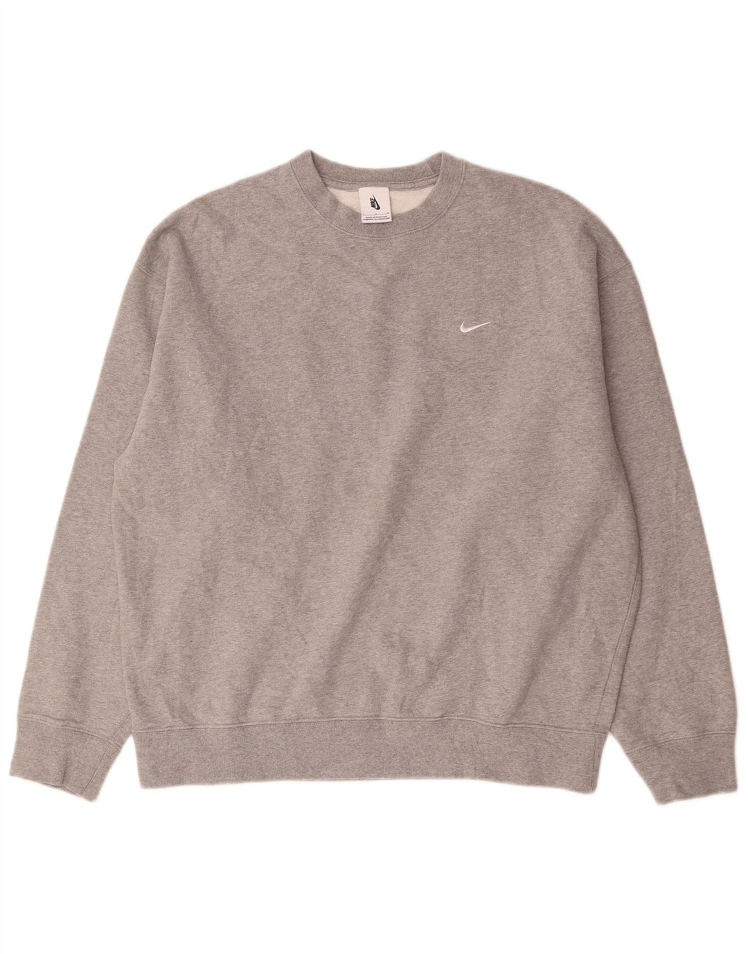Nike Hombre Sudadera Jumper Grande Gris Algodón