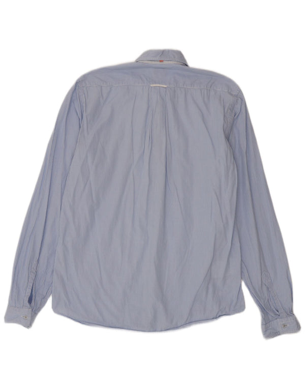 Camisa Hugo Boss Hombre Algodón Rayas Azul Medio