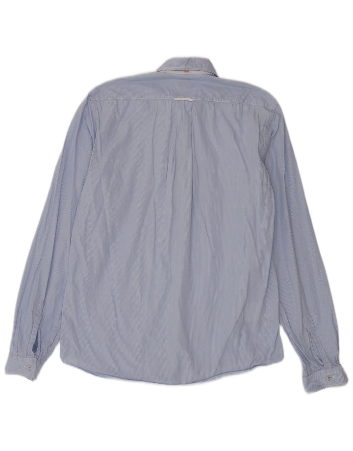 Camisa Hugo Boss Hombre Algodón Rayas Azul Medio