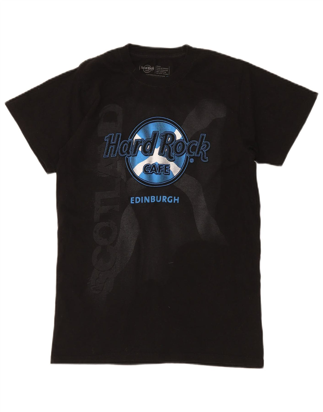 HARD ROCK CAFE Camiseta estampada de Edimburgo para hombre Top pequeño de algodón negro