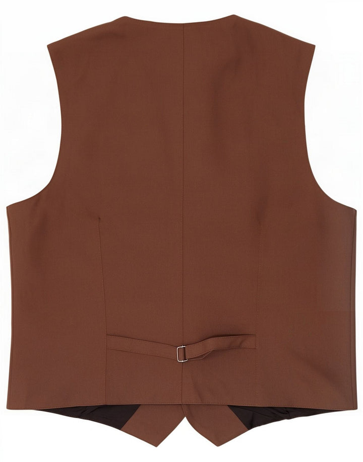 Chaleco vintage para hombre Poliéster marrón grande