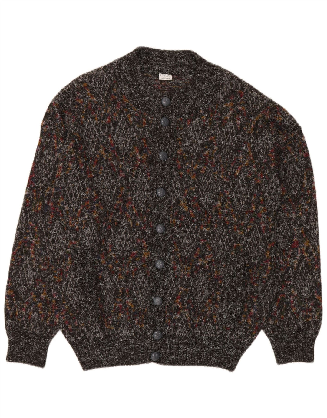 Pimet Cárdigan para hombre de lana moteada gris grande