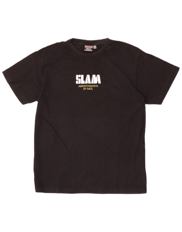 Slam Camiseta gráfica para hombre Top mediano de algodón negro
