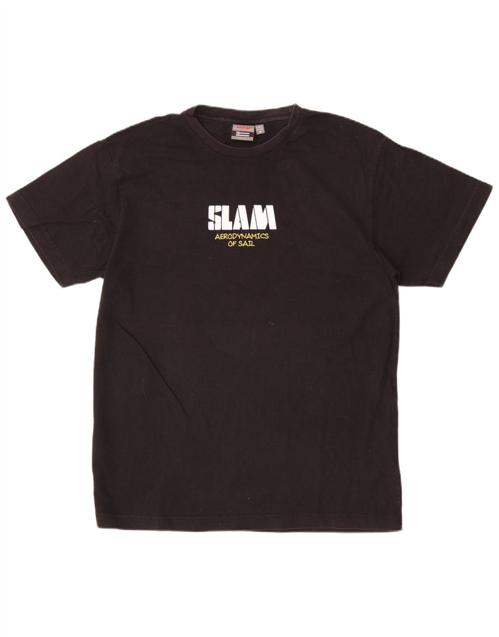 Slam Camiseta gráfica para hombre Top mediano de algodón negro