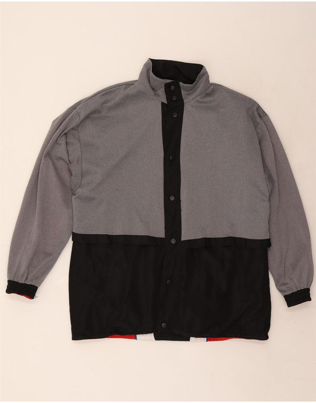 Fila Chaqueta tipo chándal reversible con gráfico para hombre, color rojo medio