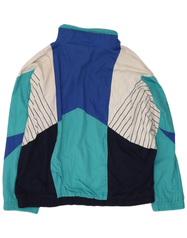 Vintage hombres Loose Fit Chándal Top Chaqueta Grande Multicolor Colorblock