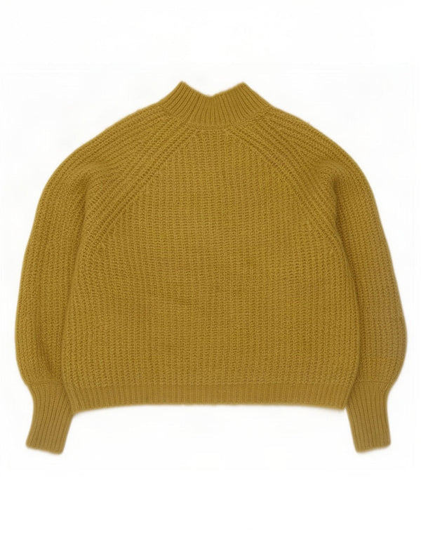 Zara Mujer Jersey Cuello Alto Jersey UK 40 XL Poliéster Amarillo