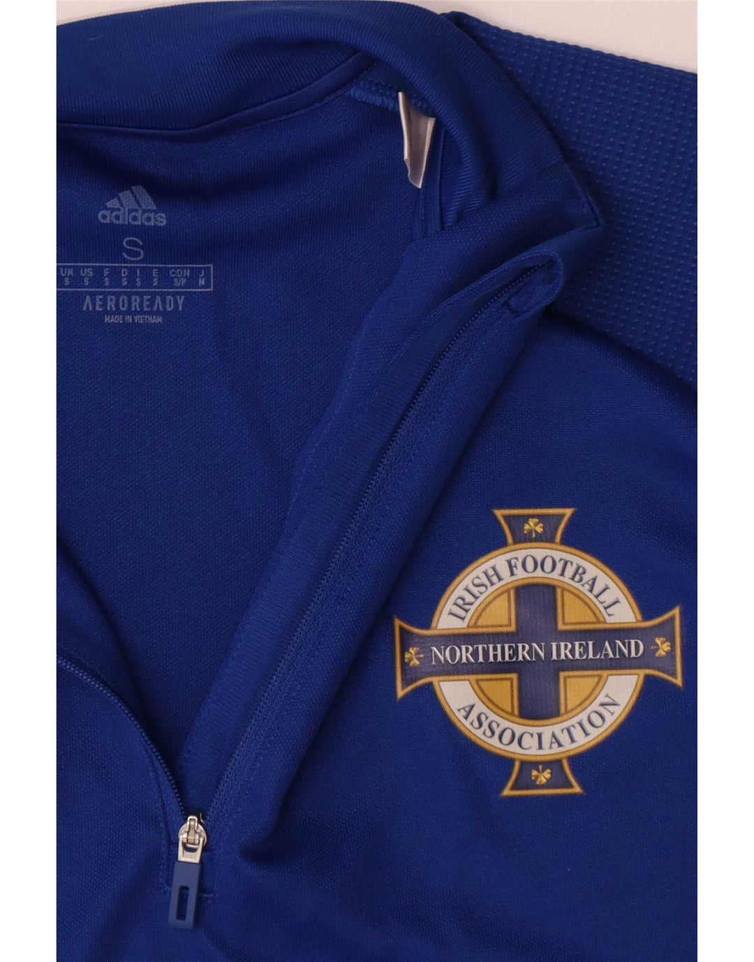 Adidas Mens Irish Football Zip Neck Jersey Chándal Top Pequeño Azul