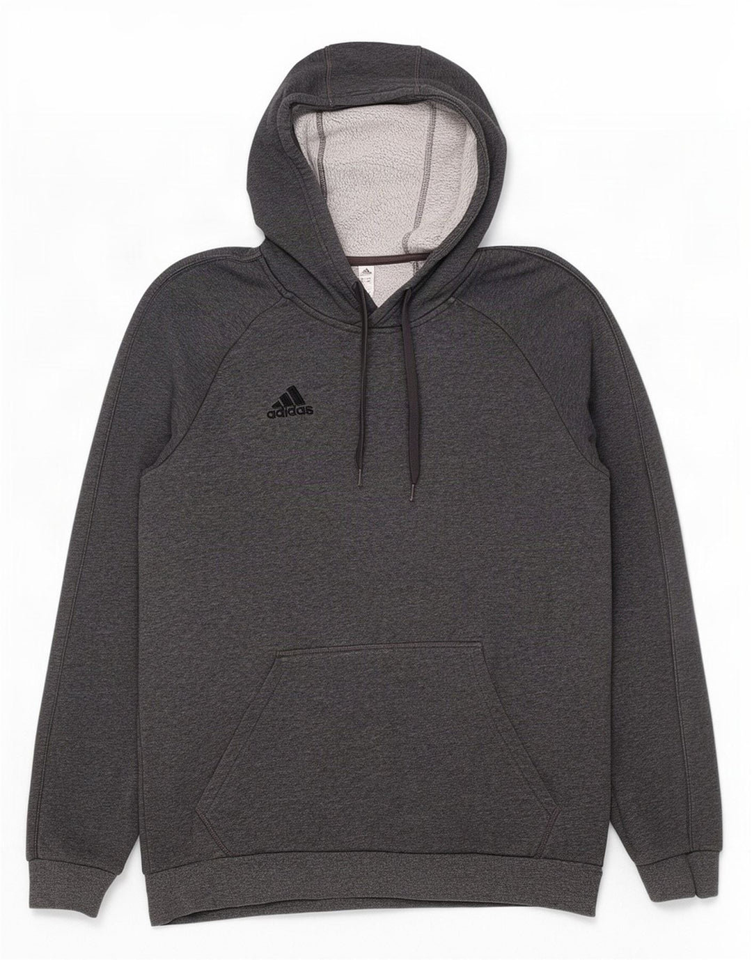 Adidas Hombre Sudadera Con Capucha Jumper Gris Medio Algodón Moteado