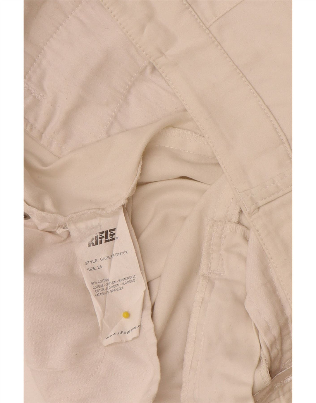 Pantalones Capri Mujer Rifle W28 L21 Algodón Blanco