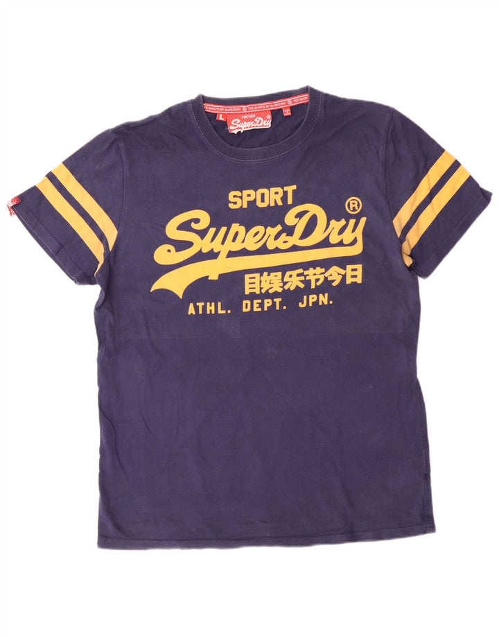 Superdry Camiseta gráfica para hombre Top grande de algodón azul marino