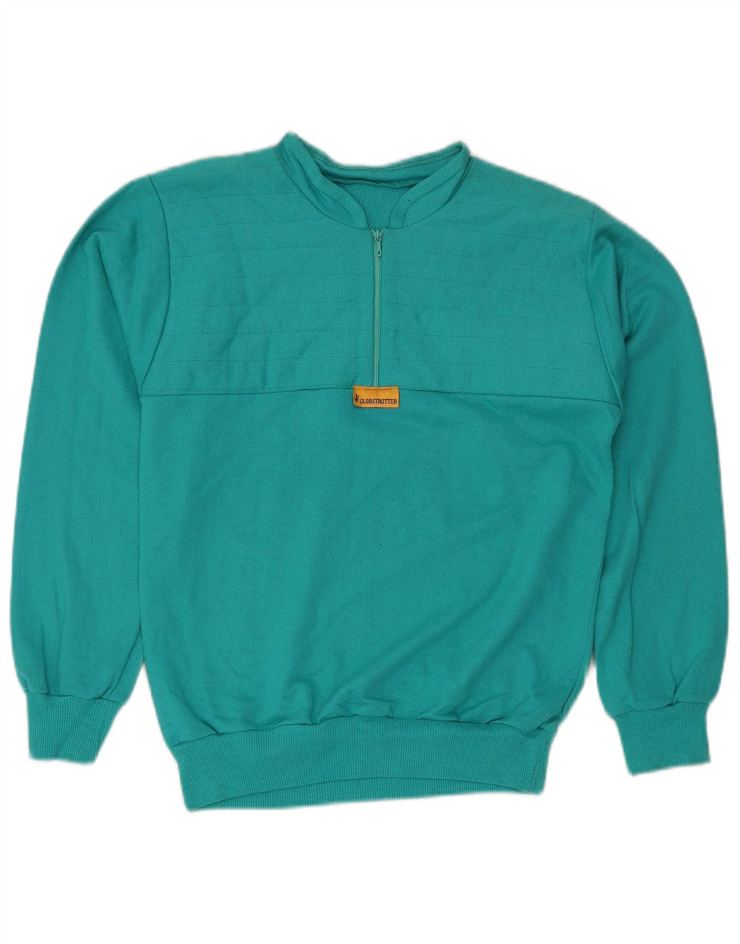 GLOBE TROTTER Sudadera con cuello y cremallera para mujer UK 40 Algodón azul medio