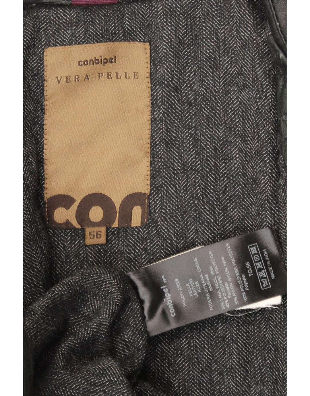 Conbipel Chaqueta de cuero para hombre IT 56 2XL Cuero negro