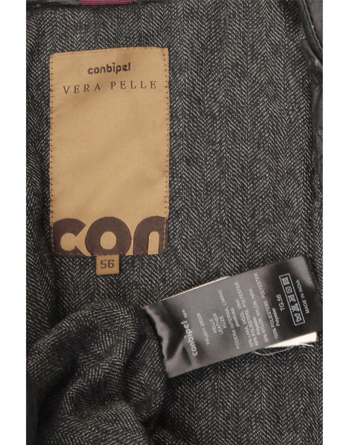 Conbipel Chaqueta de cuero para hombre IT 56 2XL Cuero negro