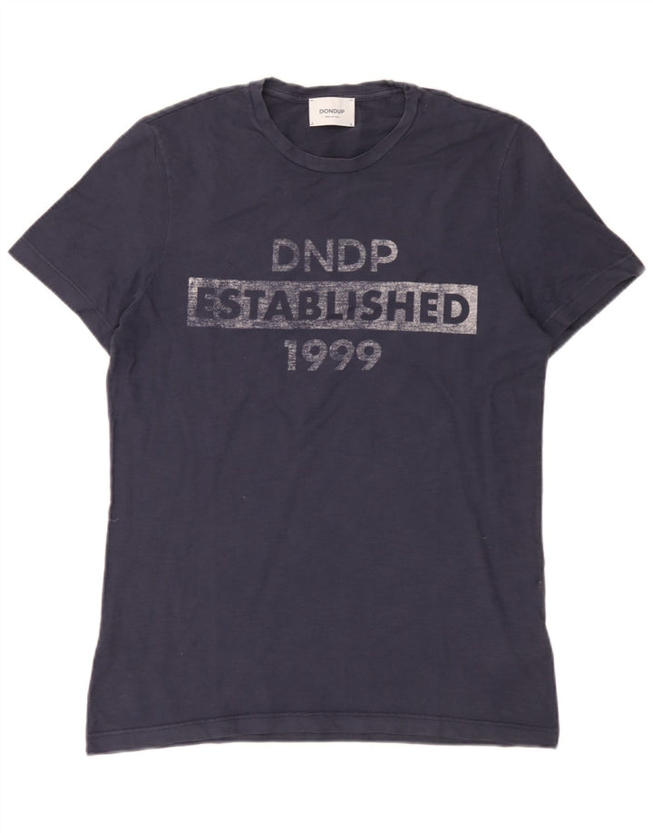 Dondup Hombre Camiseta Gráfica Top Medium Azul Marino Algodón