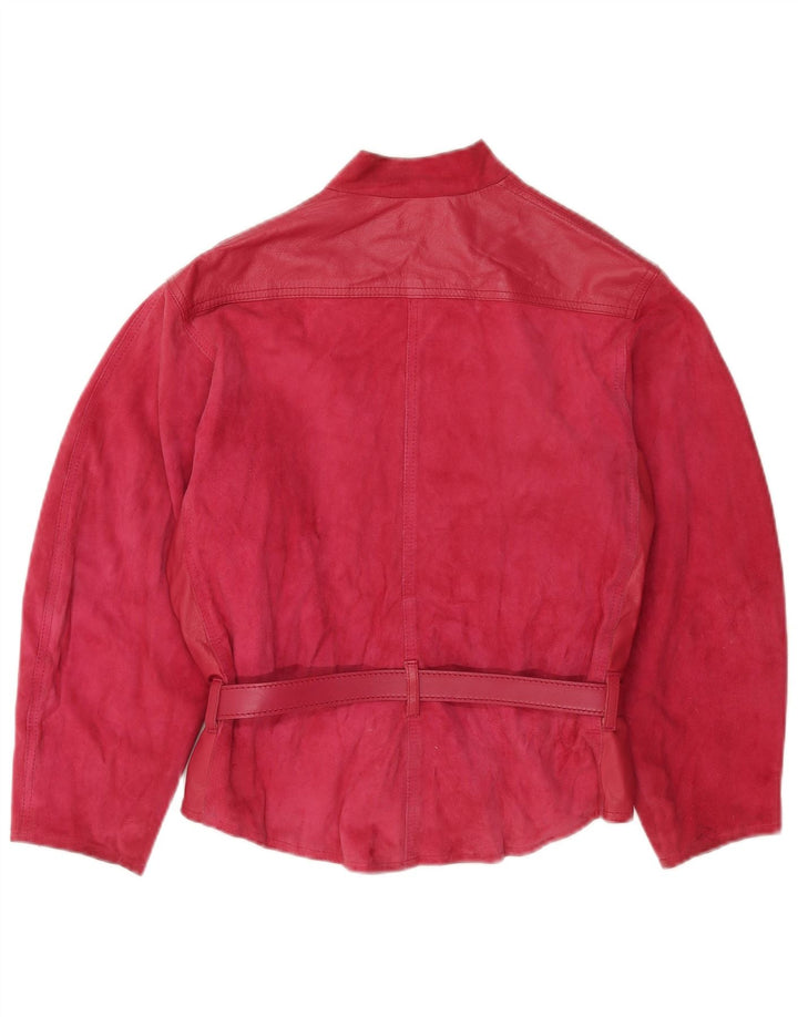 Gigi Pary Chaqueta bomber de cuero para mujer EU 40 Rosa medio