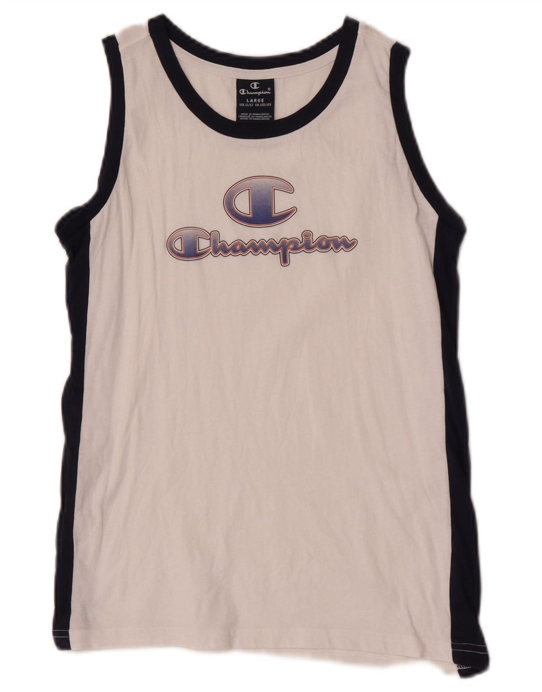 Champion Camiseta sin mangas estampada para niños 11-12 años Grande Color blanco