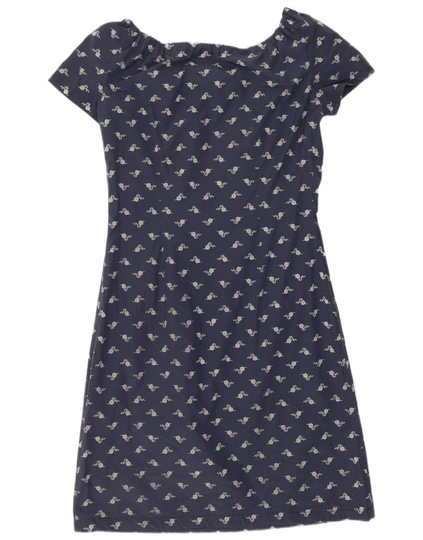 Superga Vestido con Hombros Descubiertos para Mujer UK 8 Small Azul Marino