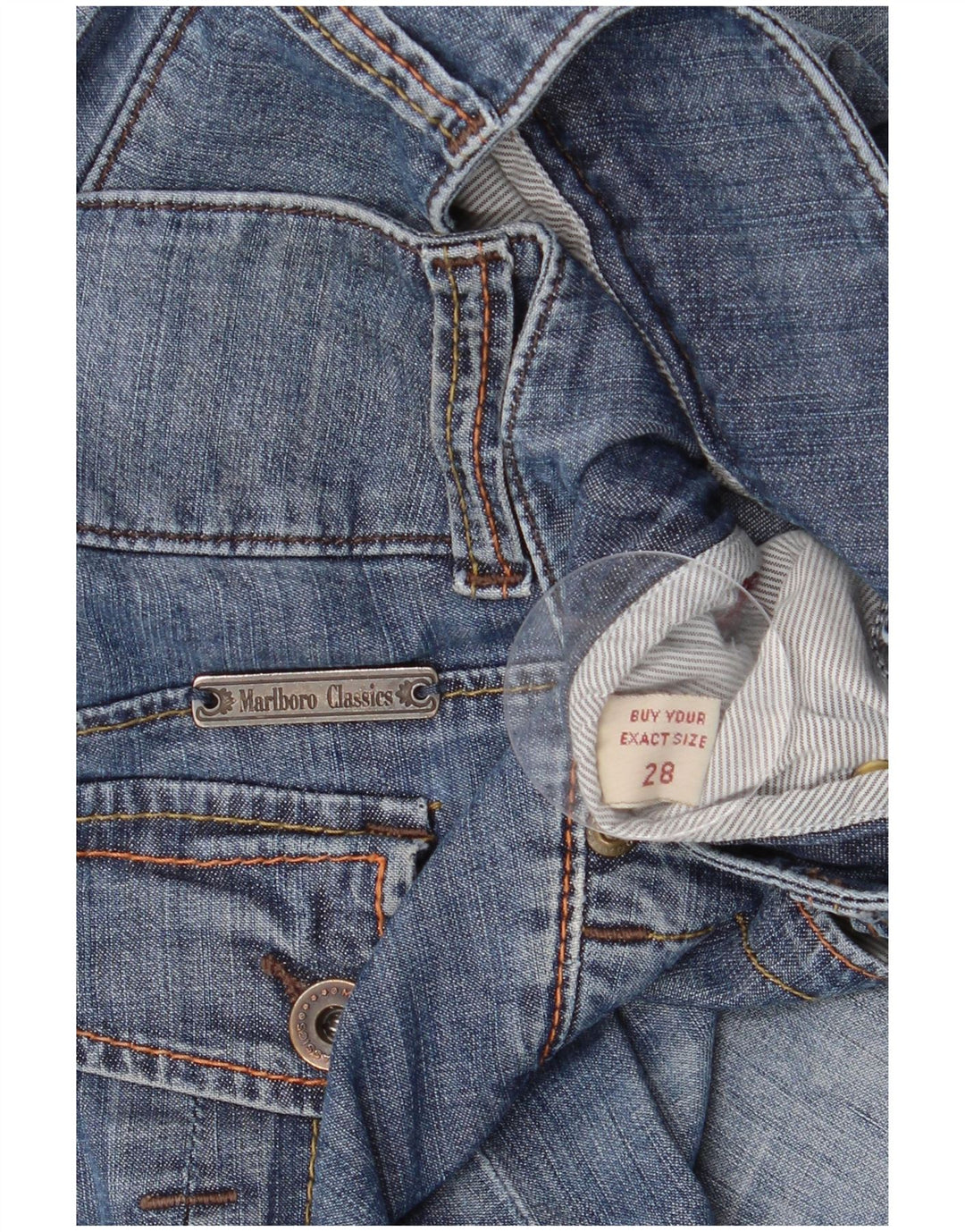 Marlboro Classics Jeans recortados para mujer W28 L24 Azul